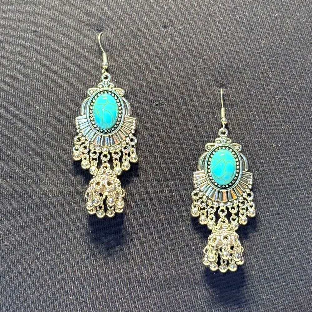 Bohemian Turquoise Chandelier Earrings